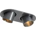 QAZQA Afrundet indbygget spotlight gunmetal GU10 35 mm vippbar 2-lys - Installa
