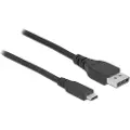 DeLOCK Bidirectional Kabel 1.5m. Usb C Displayport Sort