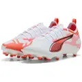 Puma ULTRA 5 PRO FG/AG Football Boots Youth, Shoes, White/Black/Glowing Red, 34