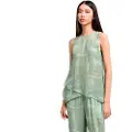 Armani Exchange AIX Armani Exchangetil kvinder. XW000185AF12051F7037 Grøn bluse uden ærmer (S), Casual, Viscose, Uden ærmer/stropper
