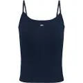 Tommy Hilfiger Tommy Jeanstil kvinder. DW0DW20675 Top Essential marine (M), Casual, Afslappet, Bomuld, Uden ærmer/stropper, Blå