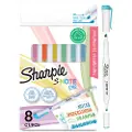 Sharpie S-Note Duo overstregningstuscher | Kreative markører med to ender af pastel | Bullet og bred spids til highlighte, tegning, journalføring og mere | 8 Stk