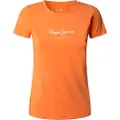 Pepe Jeans Pepe Jeanstil kvinder. PL505202 Ny Virginia T-shirt orange (L), Casual, Bomuld, Korte ærmer, Bæredygtig