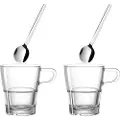 Leonardo - Kaffesæt - Kaffekop og ske x 2 - Transparent - Kopper & krus - - Homeroom