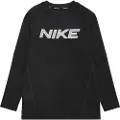 Nike Langærmet Nike Pro Warm Dri-FIT-træningsoverdel til større børn (drenge) - sort