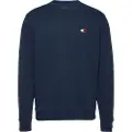 Tommy Hilfiger Tommy Jeanstil mænd. DM0DM20660 Tommy blå plys-sweatshirt med Tommy-patch (S), Casual, Bomuld