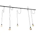 QAZQA Moderne skinnesystem med 5 pendellamper sort 1-faset - Iconic Cavalux