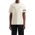 Emporio Armani EA7til mænd. 7M000302_AF12874 Graphic Series beige bomuldsstrikket T-shirt med rund hals (M), Casual, Sport, Multisport, Korte ærmer