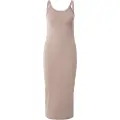 Nike Maskinstrikket, tætsiddende Nike Sportswear Chill-tanktopkjole med minirib til kvinder - brun