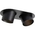 QAZQA Rund indbygget spot sort GU10 70 mm vipbar 2-lys - Installa