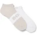Hugo Boss BOSStil mænd. 50469720 Sæt med 2 ankelstrømper beige, hvid (43-46), Afslappet, Bomuld