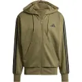 Adidas Essentials 3 Stripes Fleece Sweatshirt Med Lynlås