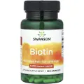 Swanson Health Biotin, 5000 mcg - 100 kapsler