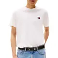 Tommy Hilfiger Tommy Jeanstil mænd. DM0DM20322 T-shirt med hvid tonal patch (L), Casual, Bomuld, Korte ærmer