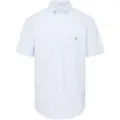 Gant Ganttil mænd. 3000121 Regular Fit kortærmet skjorte i lyseblå gingham poplin (S), Bomuld, Korte ærmer