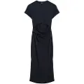 Superdry Superdrytil kvinder. W8011613A Navy midi-skjortekjole (M), Casual, Viscose, Korte ærmer, Blå