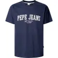 Pepe Jeans Pepe Jeanstil mænd. PM509766 Derril navy T-shirt (L), Casual, Bomuld, Korte ærmer, Blå