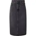 Levi's Levi'stil kvinder. 001VH-0004 High Rise Slit Skirt sort (24), Casual, Bomuld, Denim