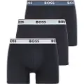 Hugo Boss BOSStil mænd. 50531691 Sæt med 3 Power navy boxershorts (S), Afslappet, Bomuld, Blå