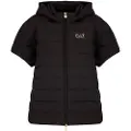 Emporio Armani EA7til kvinder. 7W000090_AF12476 Nylonjakke med hætte Core Lady Sort (M), Casual, Sport, Multisport, Polyester, Korte ærmer
