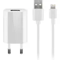 Goobay USB-oplader med lynkabel - MFi-certificeret - hvid