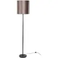QAZQA Gulvlampe sort med brun velourskærm 40 cm - Simplo