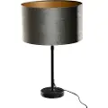 QAZQA Bordlampe sort med grøn fløjlslampeskærm 35 cm - Parte