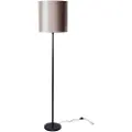 QAZQA Gulvlampe sort med taupe velourskærm 50 cm - Simplo