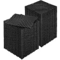 Vevor Sammenlåsende Drænmåtte, 12” x 12” Modulær Sammenlåsende Pude, 55 stk. Splejsende Drænmåtter, Skridsikre Sorte PP Drængulvfliser og Brusemåtte, til Garage, Have, Køkken og Udendørs