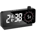 24hShop Digitalt vækkeur med timer og spejldesign - Svart