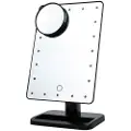 24hShop Make-up-spejl med LED-lys og 10x forstørrelse