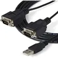 StarTech.com Adapter 2.1m. Usb 2.0 A 2 X Db-9 Sort