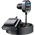 JOYROOM JR-CL05 5-Port Hurtig Billader - 2x PD USB-C, 3x QC3.0 USB - 72W