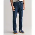 Gant Ganttil mænd. 1000260 Blå slim fit-jeans (29/34), Casual, Bomuld, Denim, Bæredygtig