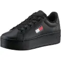 Tommy Hilfiger Tommy Jeanstil kvinder. EN0EN02518 Platform Ess lædersko sort (37), 1-3 cm, Blonder, Casual