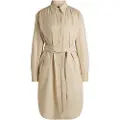 Hugo Boss BOSStil kvinder. 50540368 Delegant beige kjole (S), Casual, Bomuld, Lange ærmer