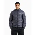 Emporio Armani EA7til mænd. 8NPB24_PNGPZ Sammenklappelig dunjakke Core Identity med hætte grå (3XL), Casual, Polyester