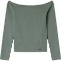 Pepe Jeans Pepe Jeanstil piger. PG503156 Greta grøn T-shirt (16Años= 176cm), Casual, Bomuld, Lange ærmer, børnetøj