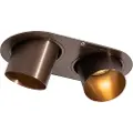 QAZQA Afrundet indbygget spotlight mørk bronze GU10 50 mm 2-lys - Installa