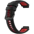 24hShop Silikonearmbånd til Garmin Forerunner 220 / 735XT / 235 - Sort/Rød