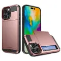 Mtp Products iPhone 16 Pro Hybrid Cover med Glidekortholder - Rødguld