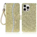 Mtp Products iPhone 16 Pro Stilfuldt glitterpungetui - guld