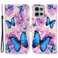 Mtp Products Motorola Moto G75 Wonder Series Pung Cover - Blå Sommerfugl