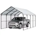 Vevor Kraftig metalcarport, 3,6 x 6,2 m udendørs carport med galvaniseret stålramme og tag, biltelt til garage med aftagelige sidevægge, multifunktionelt billy til pickup truck, båd, bil og traktorer