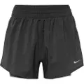 Nike Højtaljede Nike One-Dri-FIT-2-in-1-shorts (7,5 cm) til kvinder - sort