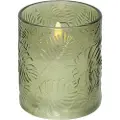 Star Trading - LED bloklys Flamme Leaf 10 cm - Grøn - Lys - - Homeroom