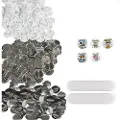 Vevor 500 sæt 1,25 tommer 32 mm knappenålsbagsidedele, gør-det-selv runde knappenålsdele, sæt indeholder metaltop, plastik-/metalknap, klar film og blankt papir til gaver, maskine medfølger ikke