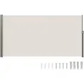 Vevor Udtrækkelig Sidemarkise, 71''x 138'' Udendørs Privatlivsskærm, 180g Polyester Vandtæt Udtrækkelig Terrasseskærm, UV 30+ Rumdeler Vindskærm til Terrasse, Baghave, Altan, Beige