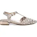 Carmela Carmelatil kvinder. 16218405-PLOMO Ballerinaer i sølvfarvet læder 162184 (36), 1-3 cm, Spænder, Casual