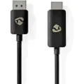 Nedis Ccgb37108bk18 Displayport Han Til Hdmi Han Adapterkabel 8k Nikkelbelagt Tpe 1.8 M 30hz